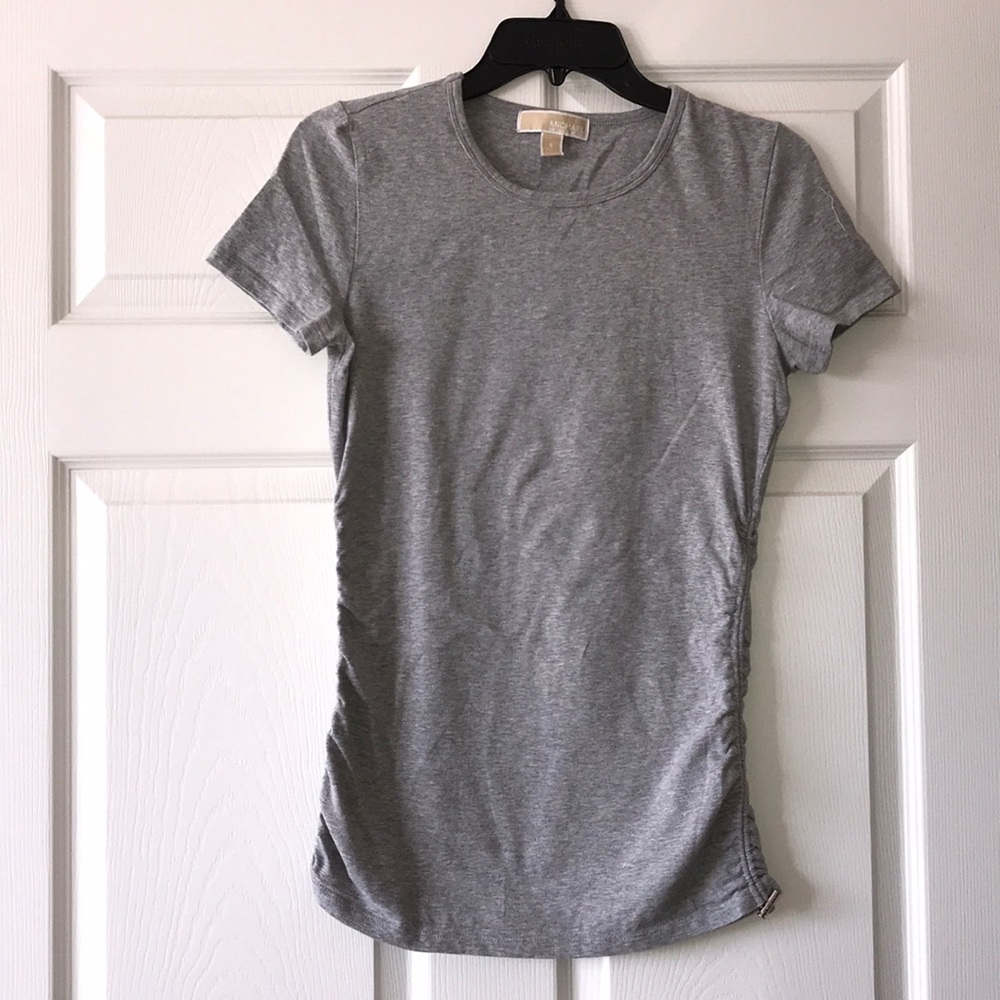 Michael Kors fitted rouched grey top